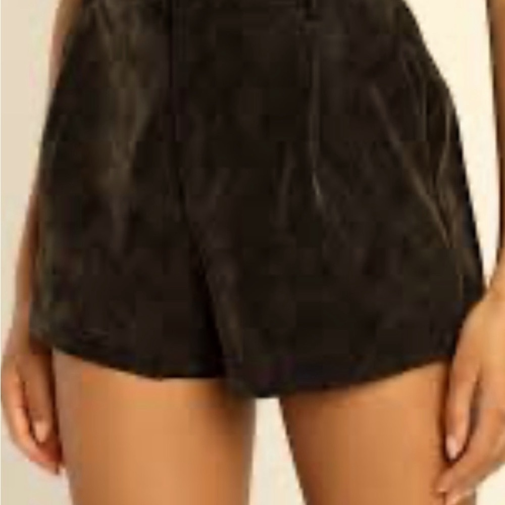 Black Suede Hot Shorts